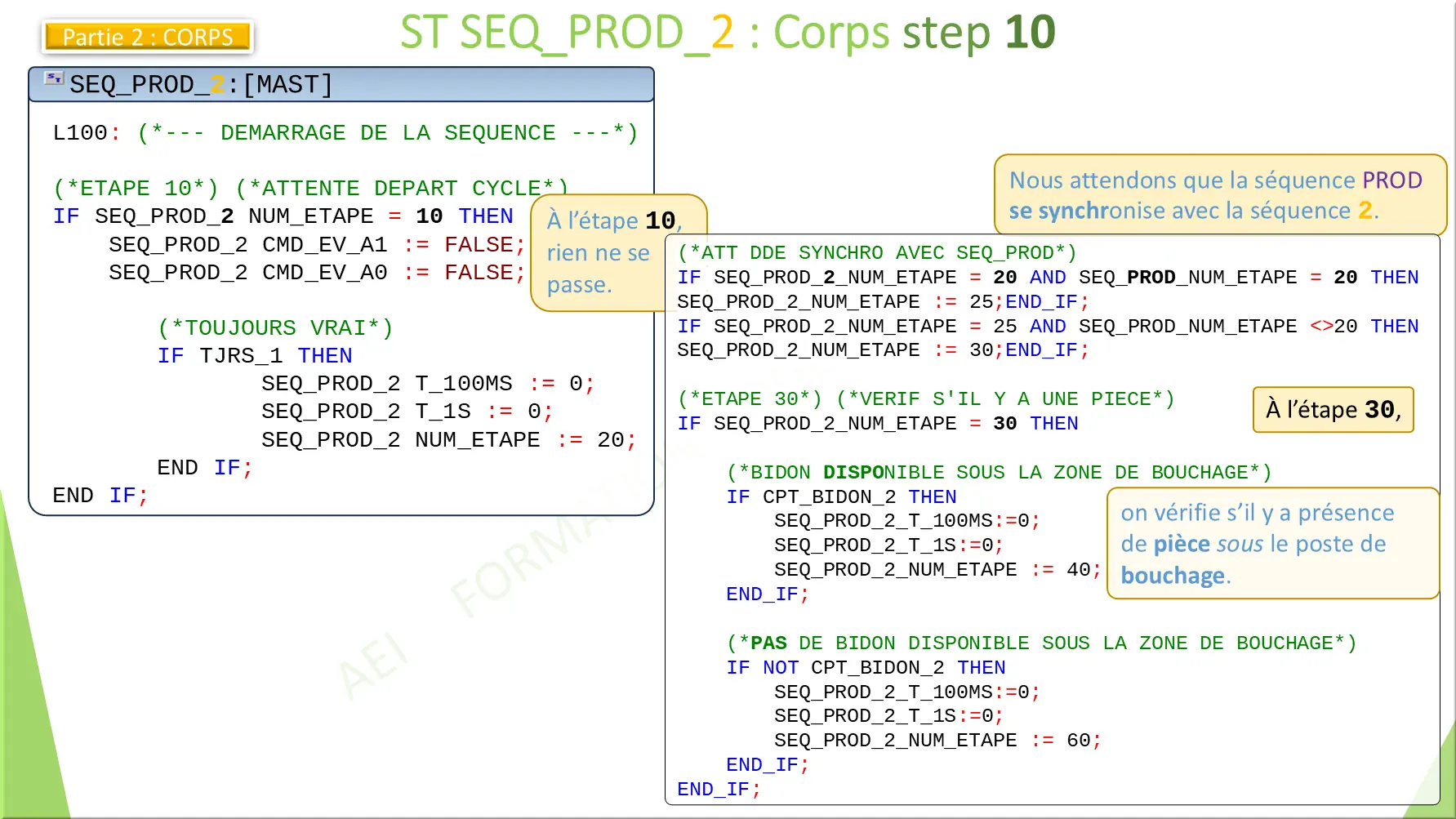 ST SEQ_PROD_2 : Corps step 10
